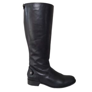 FRYE Melissa Button / Zip Back Leather Boots in Classic Black Size 6.5